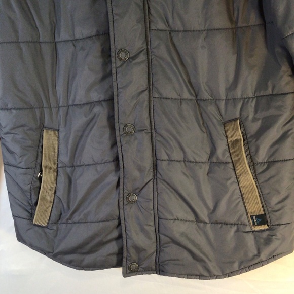 Prana Men’s Waylen Puffer Jacket Gray Size Large Bomber Sherpa Collar Corduroy - Picture 4 of 12